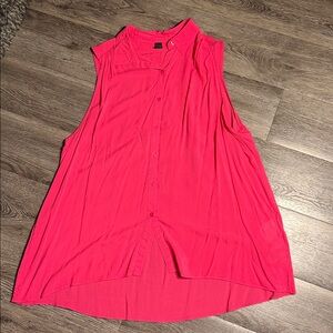 Pink Sleeveless button up tunic